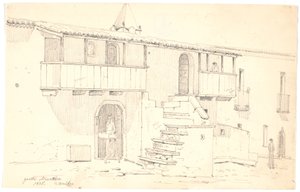 Straat in Grotta Minarda in Abruzzo door Martinus Rørbye