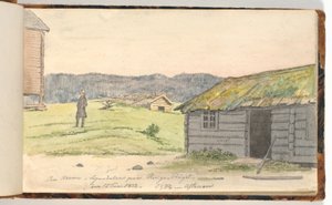 Landschap met boerderijen door Martinus Rørbye