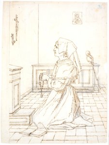 Knielende vrouw in gebed