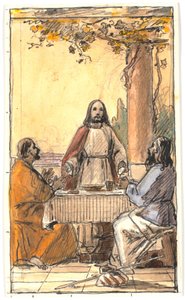 Christus en de twee discipelen in Emmaüs