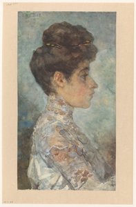 Portret van Lizzy, in profiel naar rechts