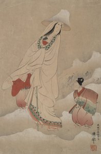 Lady Shizuka en haar kinderen door Maruyama Okyo