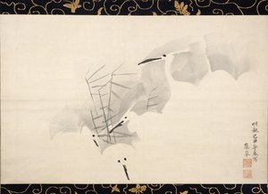 Witte reigers door Maruyama Okyo