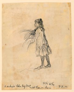 Tekening, Marian Hague als kind, 1883
