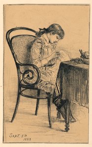 Tekening, Marian Naaien, 1883
