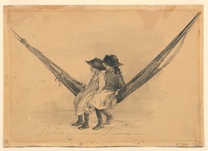 Mary en Eleanor Hague in een Hangmat door Mary A. Hallock Foote