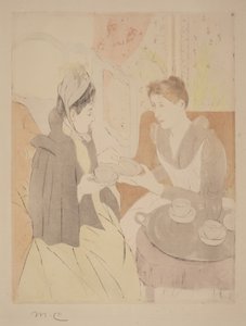 Theekransje in de middag door Mary Cassatt