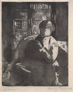 Breien in de Bibliotheek door Mary Cassatt