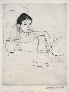 Mimi als Brunette, 1889 door Mary Cassatt