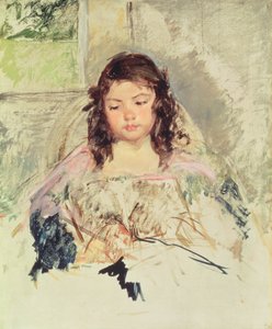 Schets voor "Françoise in een stoel met ronde rug, lezend" of "Een meisje in roze"