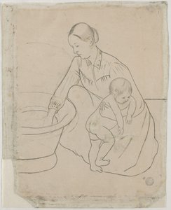 Het Bad [verso] door Mary Cassatt