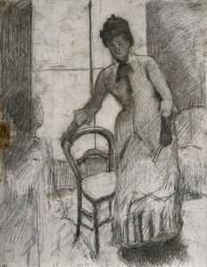 De bezoeker recto, ca. 1881 door Mary Cassatt