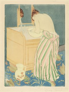 Vrouw die Baadt door Mary Cassatt