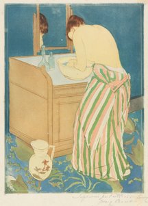 Badende vrouw door Mary Cassatt