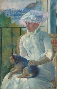Jong meisje bij een raam door Mary Cassatt