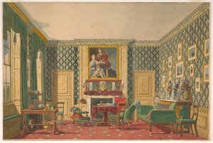 Tekening, Een interieur, 1837-40 door Mary Ellen Best