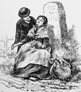 Een ongehuwde moeder en baby uitgeput langs de weg gevonden door Mary Ellen Edwards
