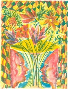 Gezichten en bloemen door Mary Kuper