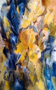Gouden en blauwe iris