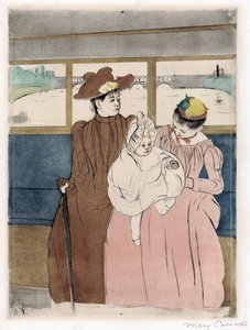 In de omnibus door Mary Stevenson Cassatt