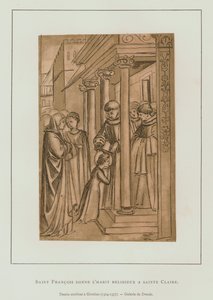 Sint Franciscus van Assisi knipt het haar van Sint Clara