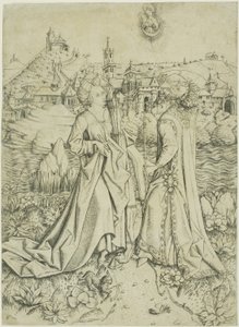 Augustus en de Sibylle door Master E.S.