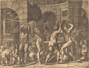 Vulcanus en de Cyclopen die Pijlen Smeden