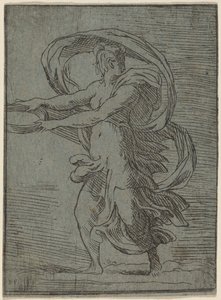 Vrouw met een Dienblad door Master F.P.
