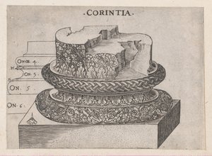 Speculum Romanae Magnificentiae: Korinthische Basis, ca. 1537 door Master GA