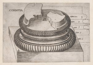Speculum Romanae Magnificentiae: Korinthische basis van de Tempel van Mars Ultor, Rome door Master GA