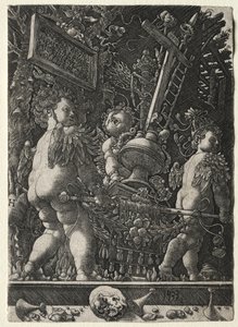 Engelen dragen de emblemen van de passie, 1533 door Master H. L.