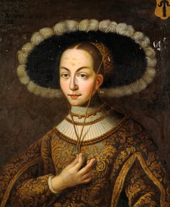 Portret van Margareta Eriksdotter Vasa 1497-1536, zus van koning Gustaaf I van Zweden door Master Hillebrandt
