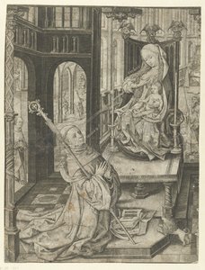 De lactatie van St. Bernard door Master I.A.M. of Zwolle