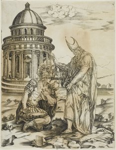 St. Ambrosius en keizer Theodosius