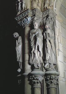 Detail van de Portico de la Gloria met St. Andreas