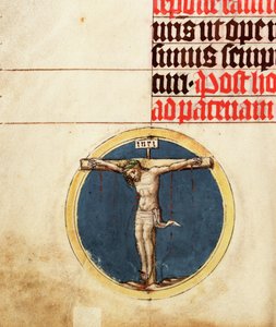 Kleine cirkel met de gekruisigde Christus