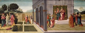 Susanna en de Ouderen in de Tuin, en het Proces van Susanna voor de Ouderen, c.1500 door Master of Apollo and Daphne