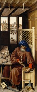 Annunciatie Drieluik (Merode Altaarstuk), ca. 1427-32 door Master of Flémalle