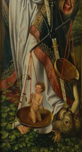 Drieluik van de Doop van Christus (detail) door Master of Frankfurt