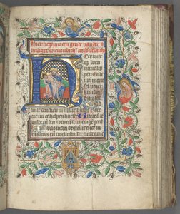 Getijdenboek Gebruik van Utrecht: fol. 63r, Initiaal met Heilige Drie-eenheid, ca. 1460-1465