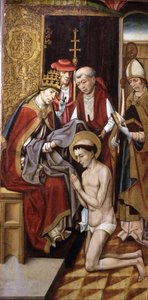 St. Franciscus gekleed in zijn habijt door paus Innocentius III