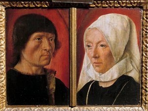Portret van een man en zijn vrouw. Voorstelling van een koppel (dubbelportret)