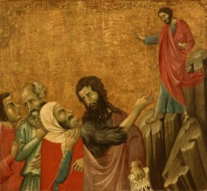 Het getuigenis van Johannes de Doper door Master of San Torpe