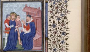 Christus voor Pilatus Getijdenboek, 1400s door Master of Troyes