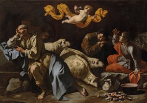 De annunciatie aan de herders door Master of the Annunciation to the Shepherds