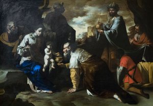 De aanbidding van de wijzen door Master of the Annunciation to the Shepherds