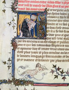 Ms 777 Monnik die een manuscript kopieert, uit De Geschiedenis van Rome door Livy (59 v.Chr.-17 n.Chr.) ca. 1370