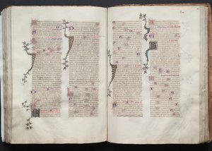 Het Gotha Missaal: Fol. 105v, Tekst, ca. 1375 door Master of the Boqueteaux