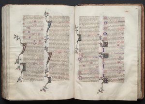 Het Gotha Missaal: Fol. 129v, Tekst, c. 1375 door Master of the Boqueteaux
