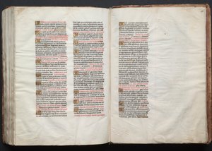 Het Gotha-missaal: Fol. 158r, tekst, ca. 1375 door Master of the Boqueteaux